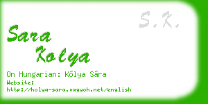 sara kolya business card